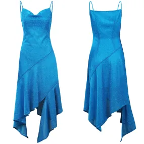 1970S Vintage Disco Dress asymmetric Slip Dress Cosplay Costume Halloween Carnival Suit