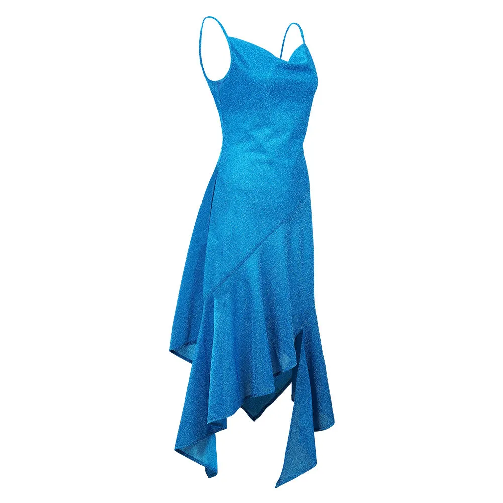 1970S Vintage Disco Dress asymmetric Slip Dress Cosplay Costume Halloween Carnival Suit