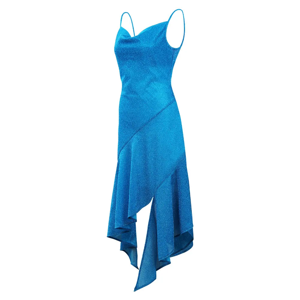 1970S Vintage Disco Dress asymmetric Slip Dress Cosplay Costume Halloween Carnival Suit