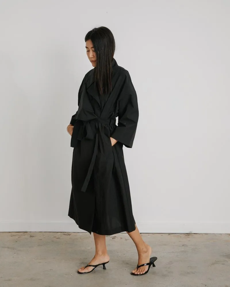 2 Way Trench Coat in Black