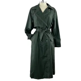 80s Full Length Green Trench Rain Coat Size 9/10