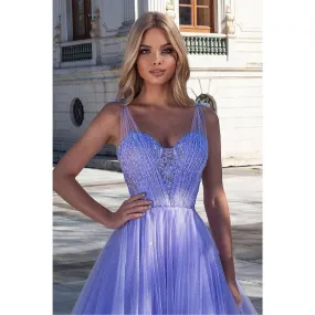 A-line Sweetheart Lavender Beaded Appliques Long Prom Dress Pageant Dress
