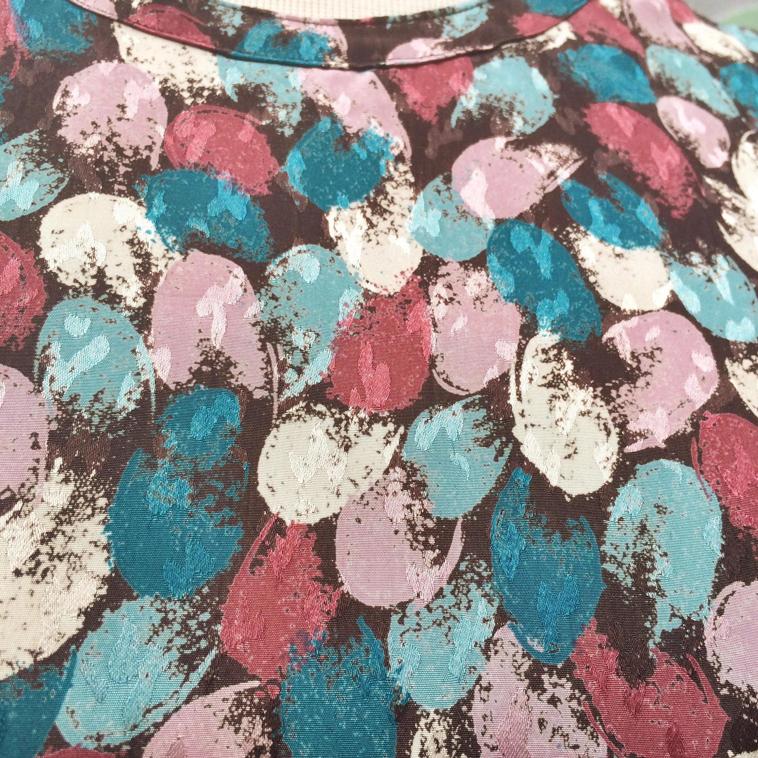 Acrylic Artist | Vintage 1950s brush strokes graphic polka dot print Day Dress