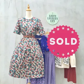 Acrylic Artist | Vintage 1950s brush strokes graphic polka dot print Day Dress