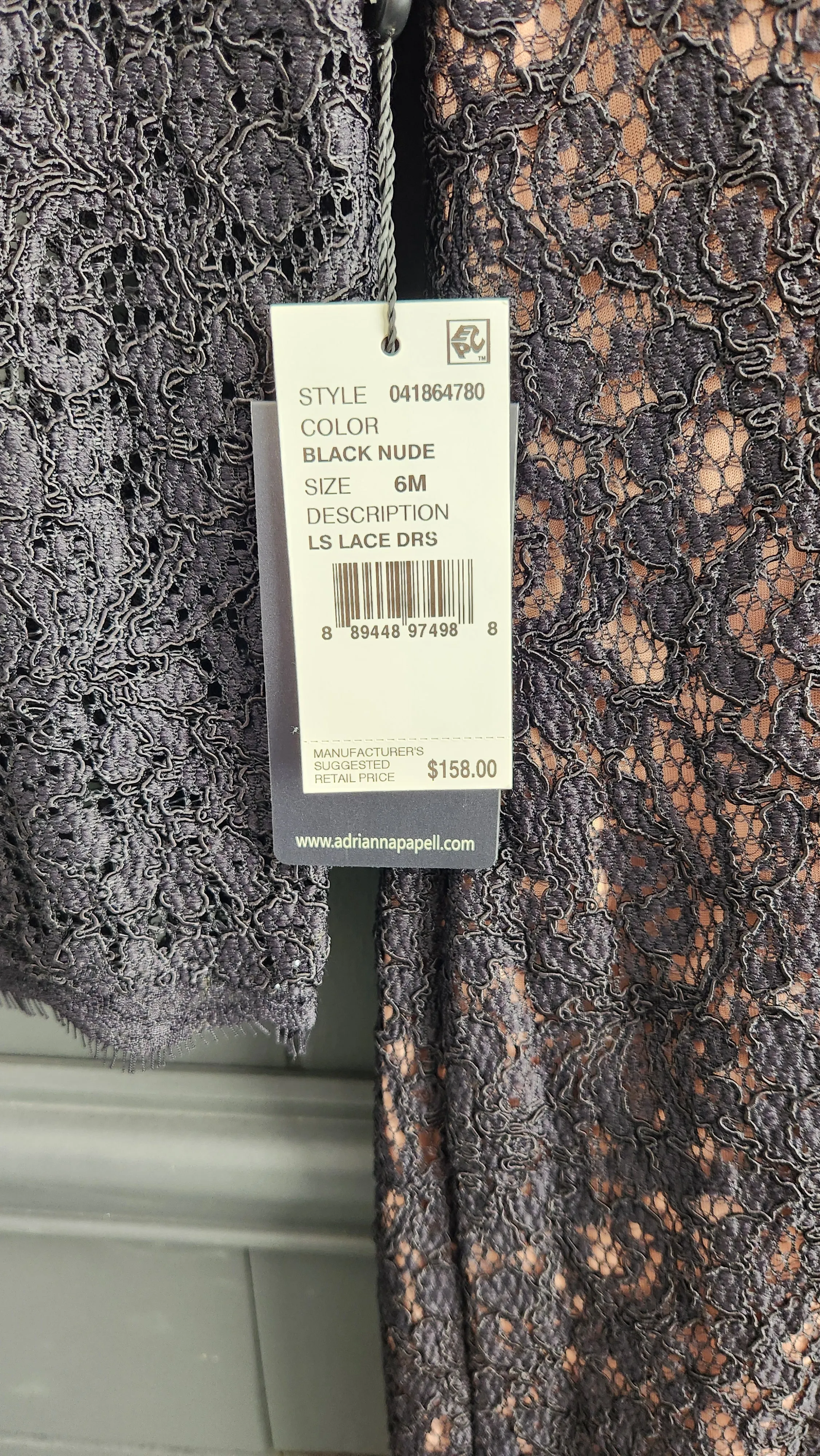 Adrianna Papell Black Lace Dress