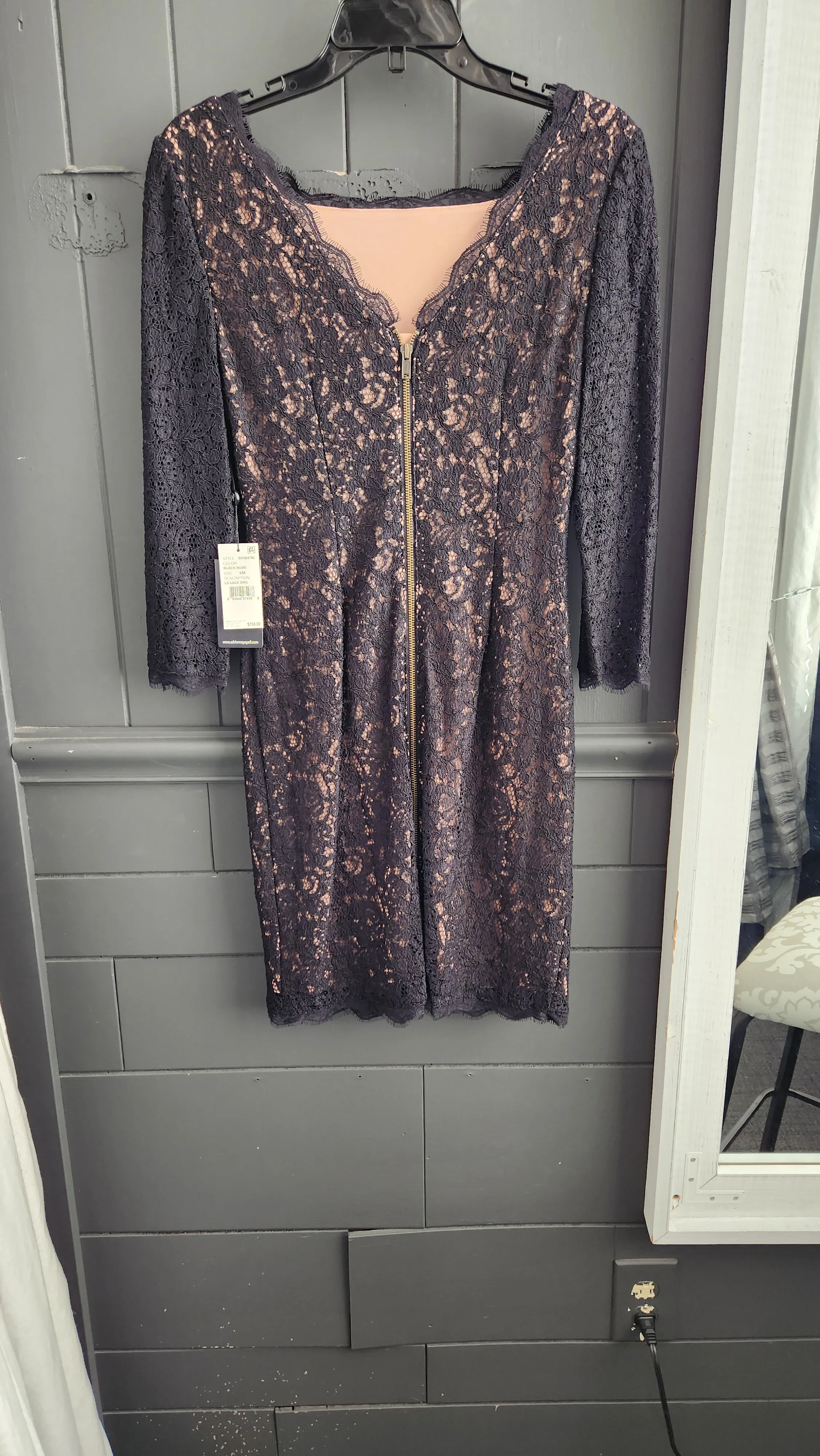 Adrianna Papell Black Lace Dress