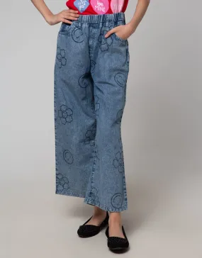 Aero Denim Wide Leg Celana Anak Perempuan