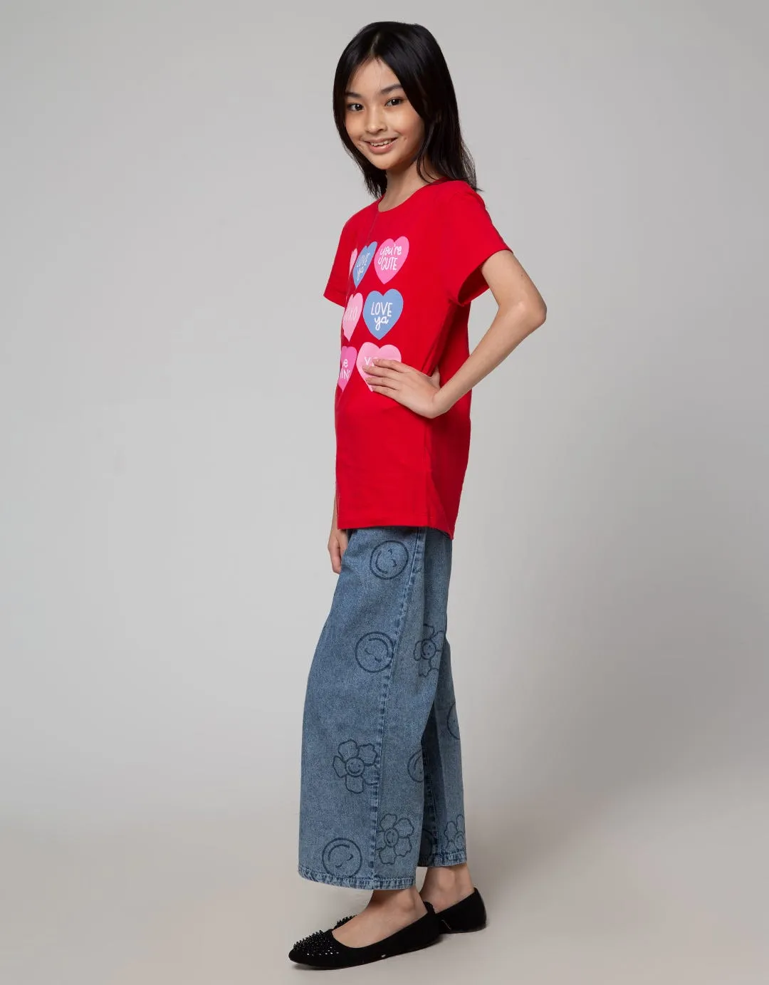 Aero Denim Wide Leg Celana Anak Perempuan