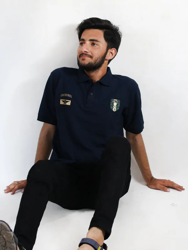 AM Men's Polo T-Shirt Bark Blue