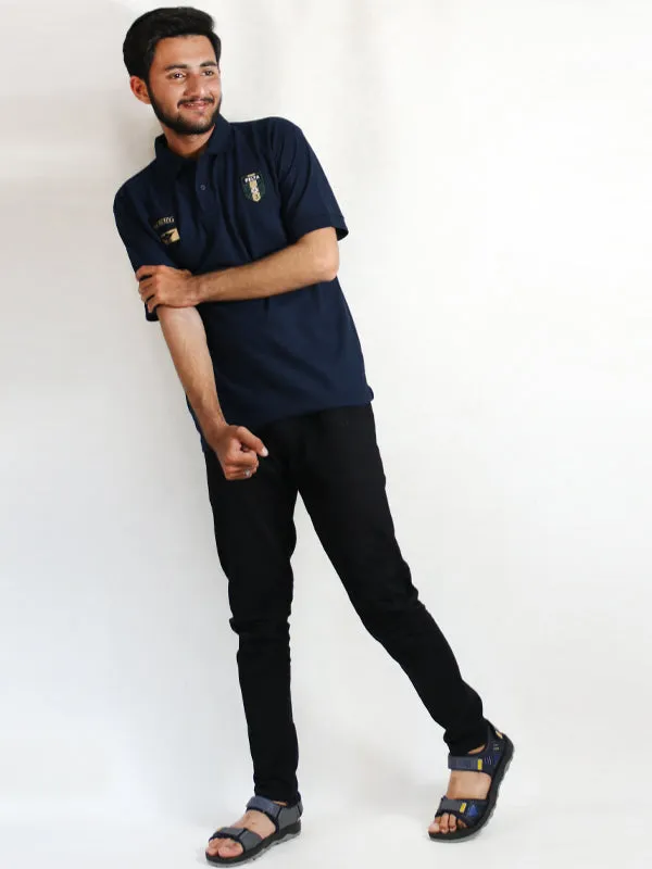AM Men's Polo T-Shirt Bark Blue