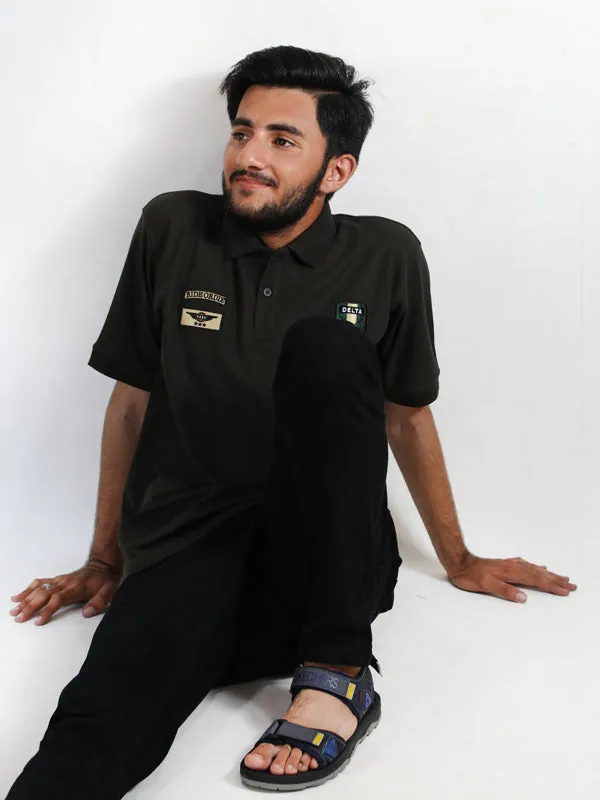 AM Men's Polo T-Shirt Dark Green