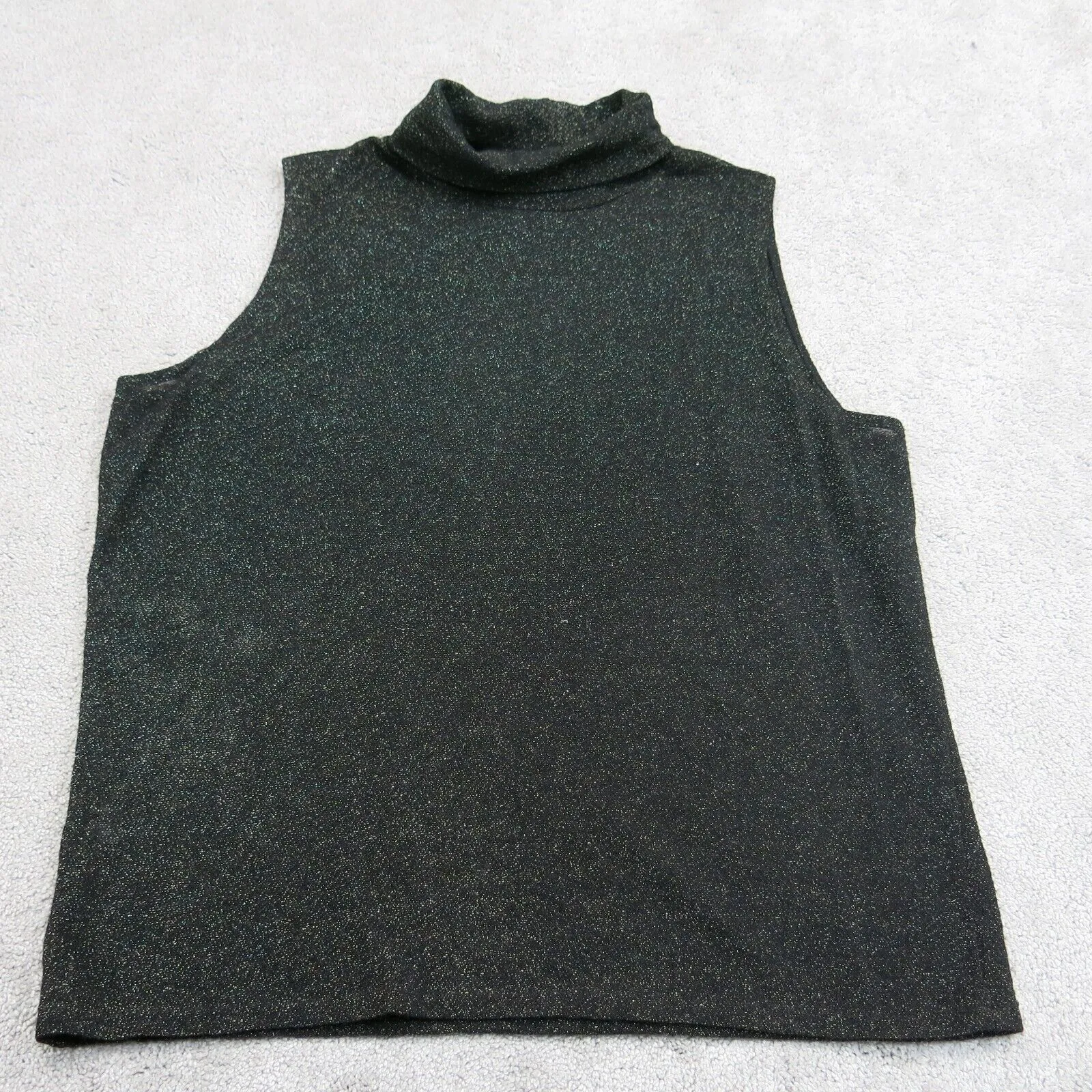 Ann Taylor Womens High Neck Pullover Knitted Sweater Sleeveless Black Size XL