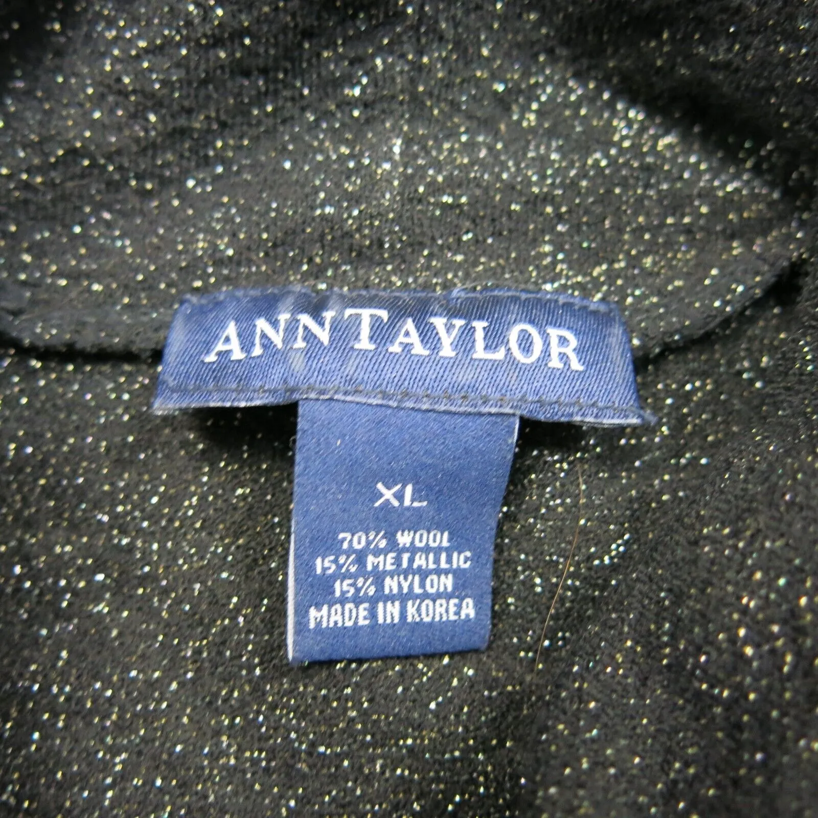 Ann Taylor Womens High Neck Pullover Knitted Sweater Sleeveless Black Size XL