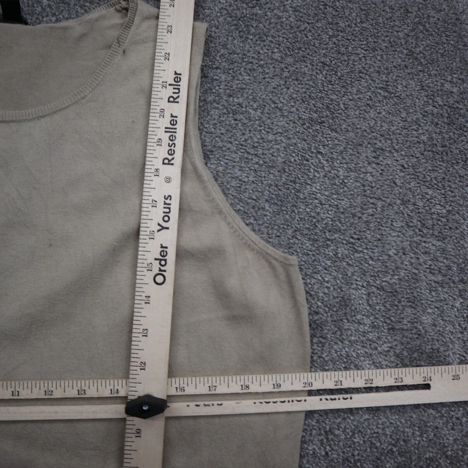 Ann Taylor Womens Knitted Sweater Vest Sleeveless Crew Neck Beige Size XL