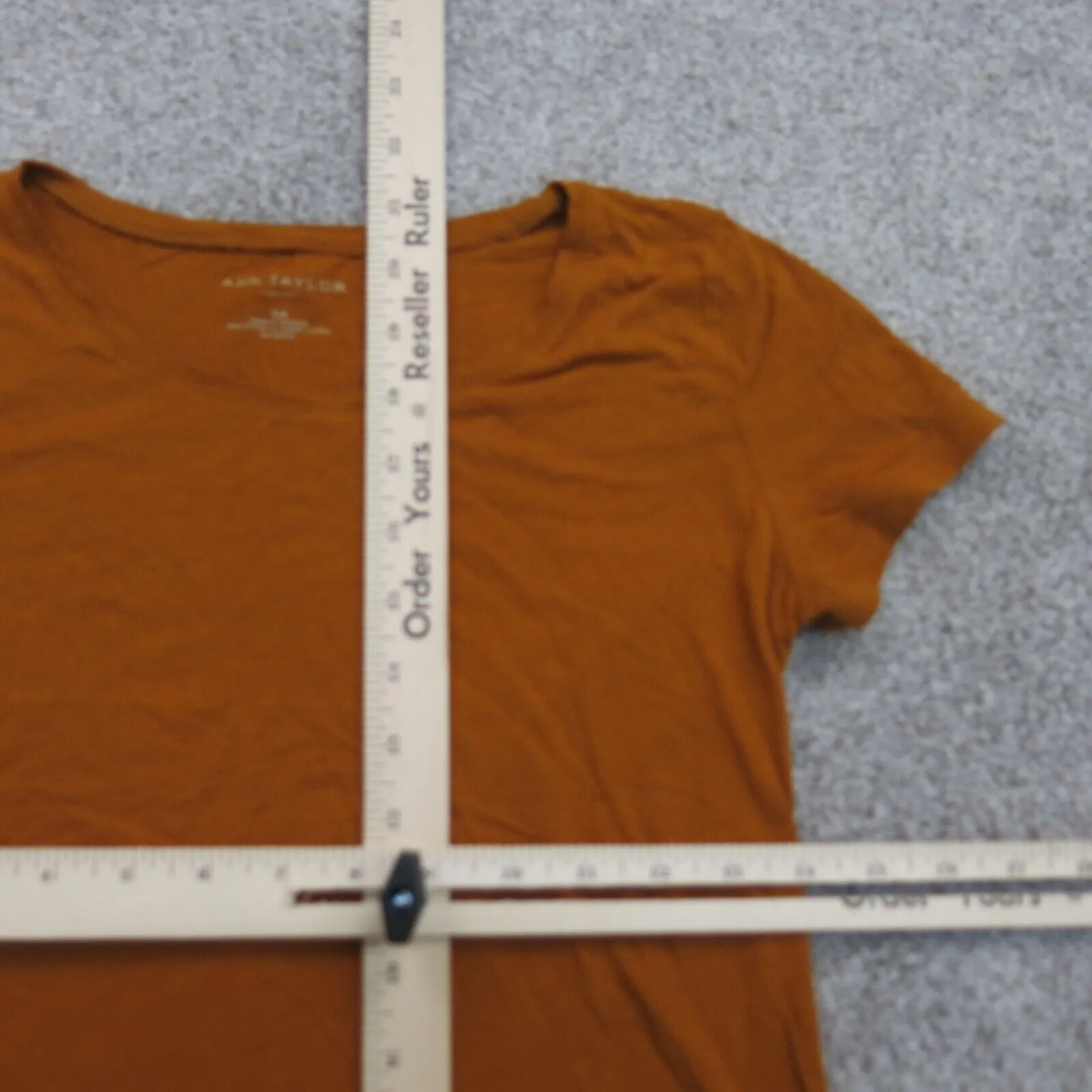 ANN Taylor Womens T Shirt Top Cap Sleeve Boat Neck Cotton Solid Orange Size XS