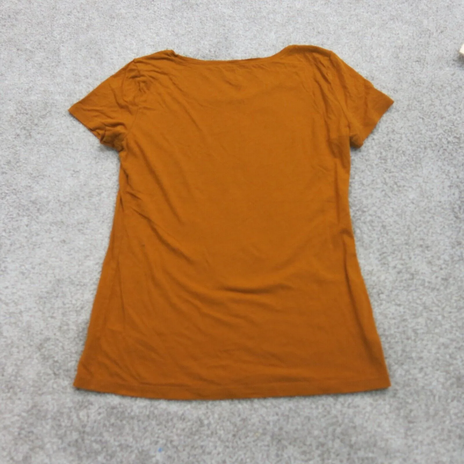 ANN Taylor Womens T Shirt Top Cap Sleeve Boat Neck Cotton Solid Orange Size XS