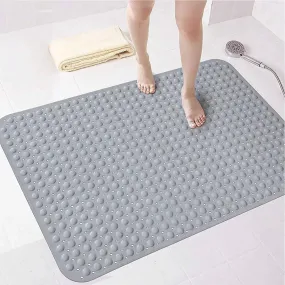 Anti-Slip Shower Mat for Bathroom Floor Grey, 80x120 cm (Soft-Pebble)