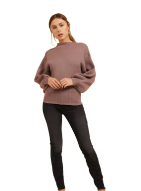 Apparel- Moodie Ribbed Sweater Dusty Mauve