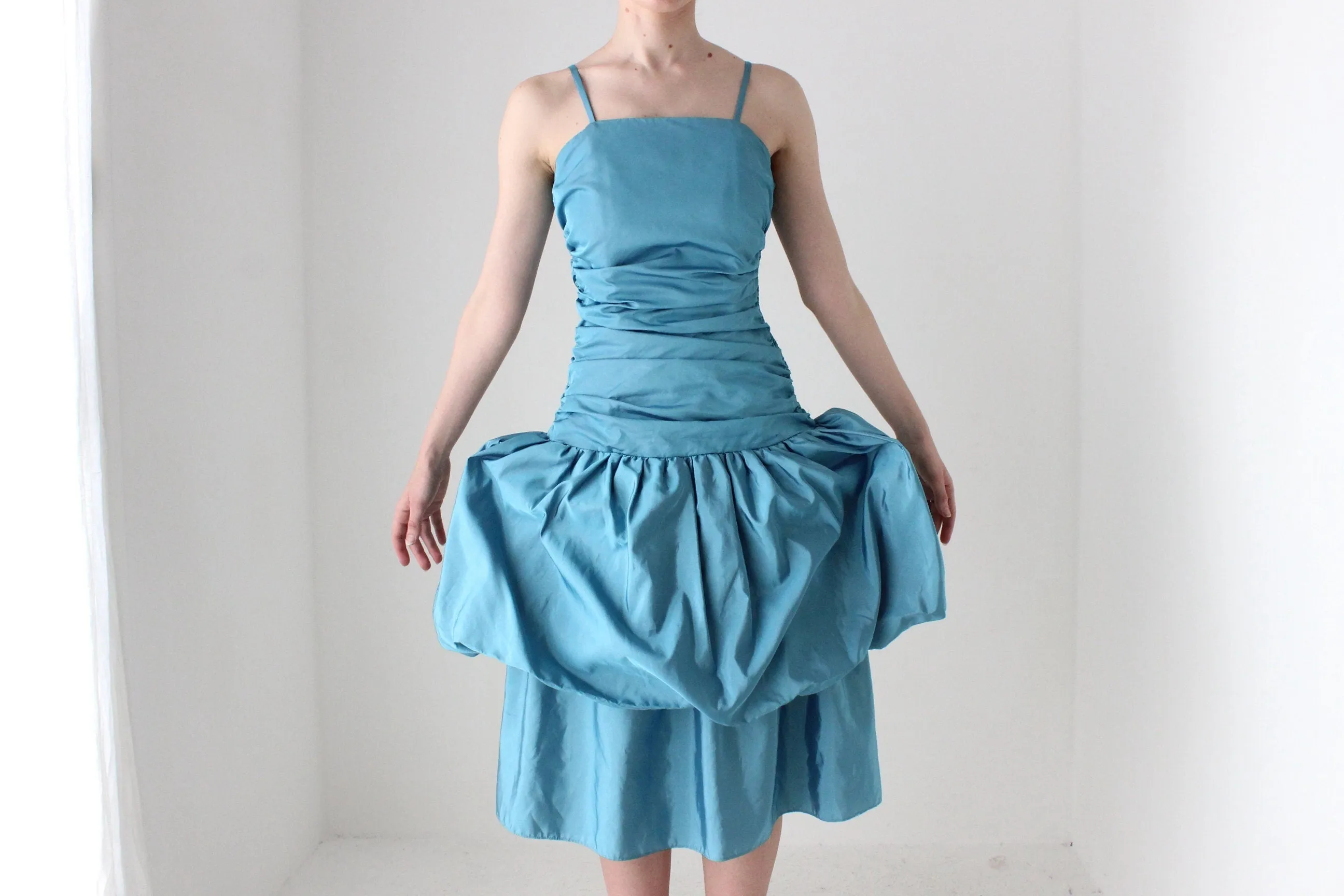 BALLETCORE 80s Taffeta Ruched Bubble Dress