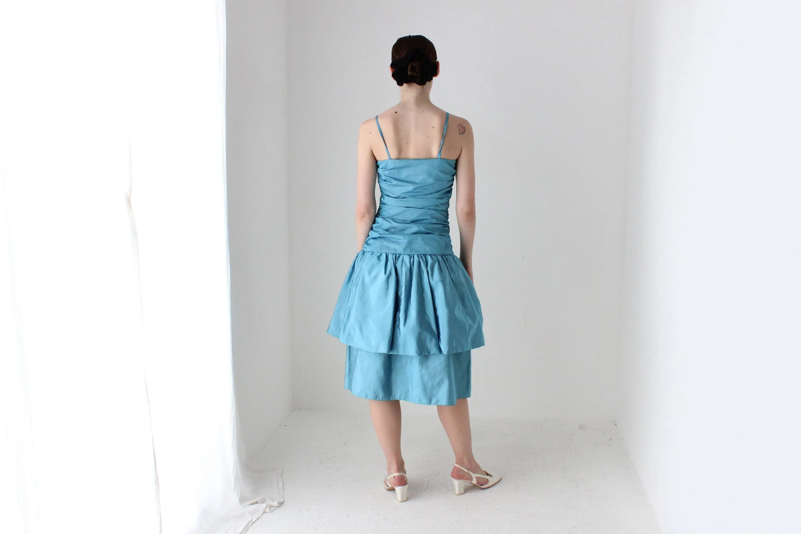 BALLETCORE 80s Taffeta Ruched Bubble Dress