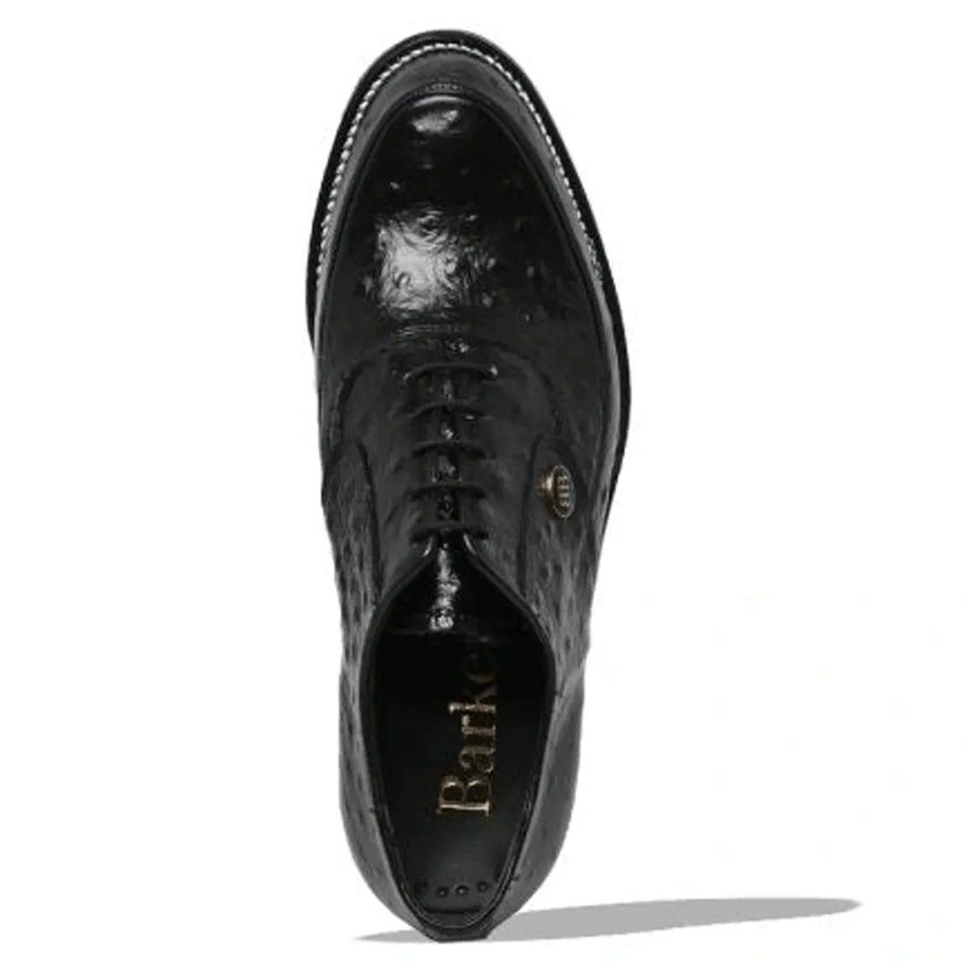 Barker Maxwell Black Ostrich Leather Shoe