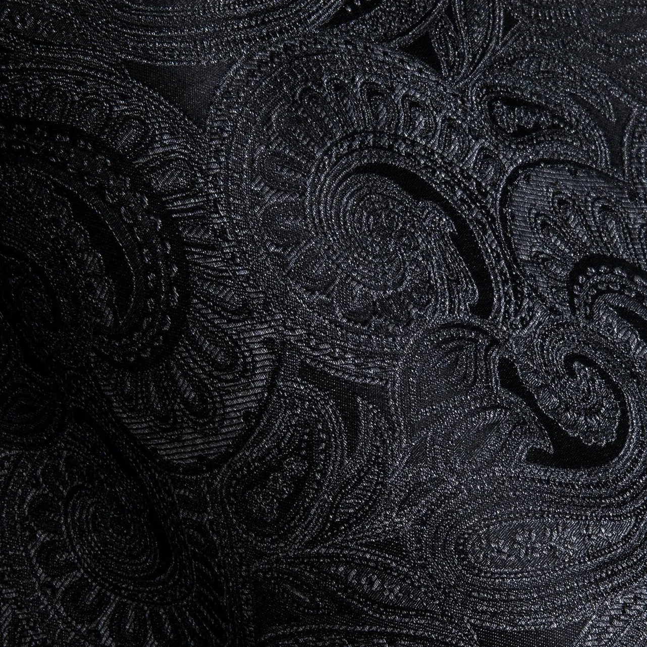 Barry Wang Button Up Shirts Luxury Black Paisley Silk Mens Dress Shirt