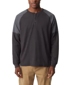 Bass Outdoor Men's Thermal Raglan Sleeve Henley Forged Iron Grey Large