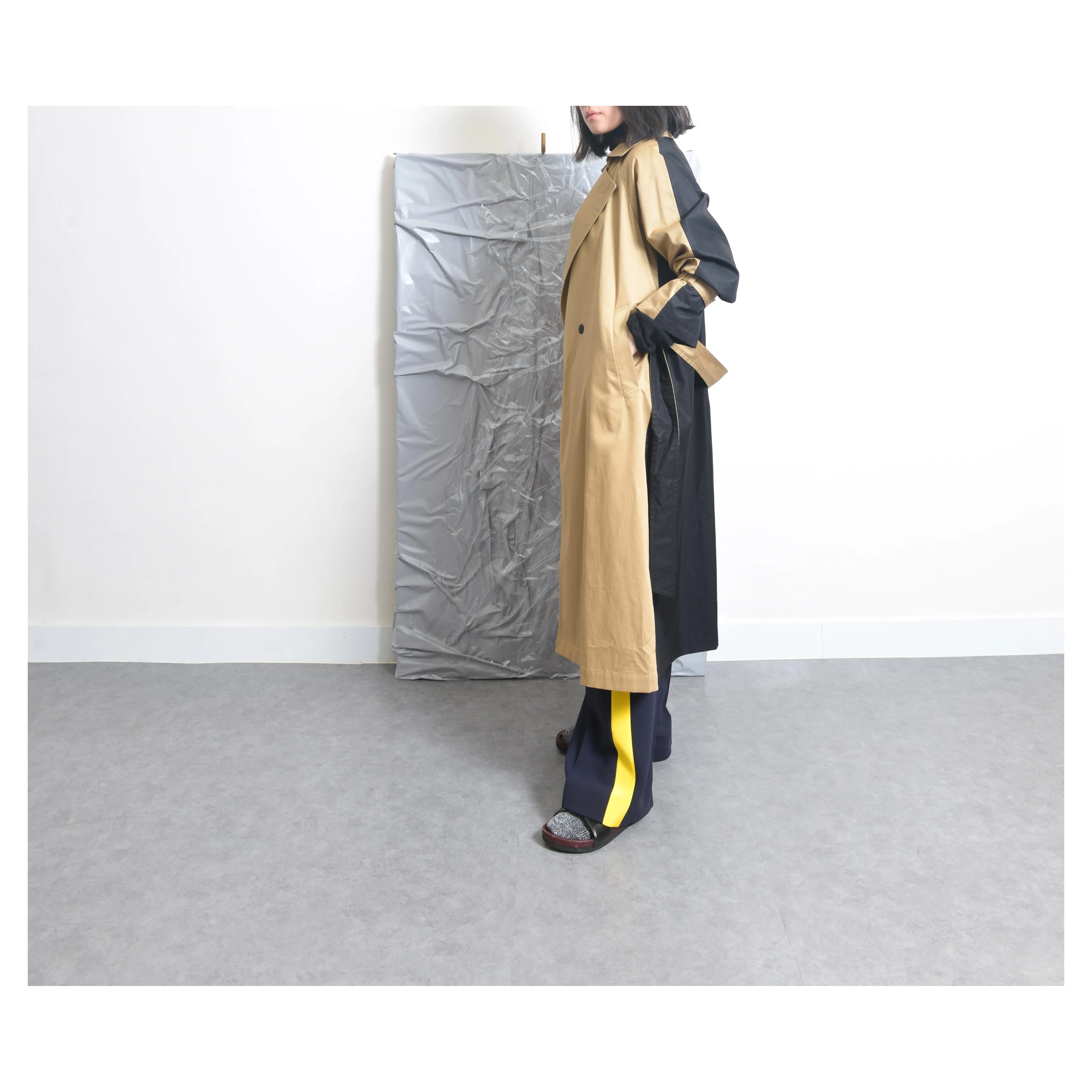 Bicolor Trench Coat