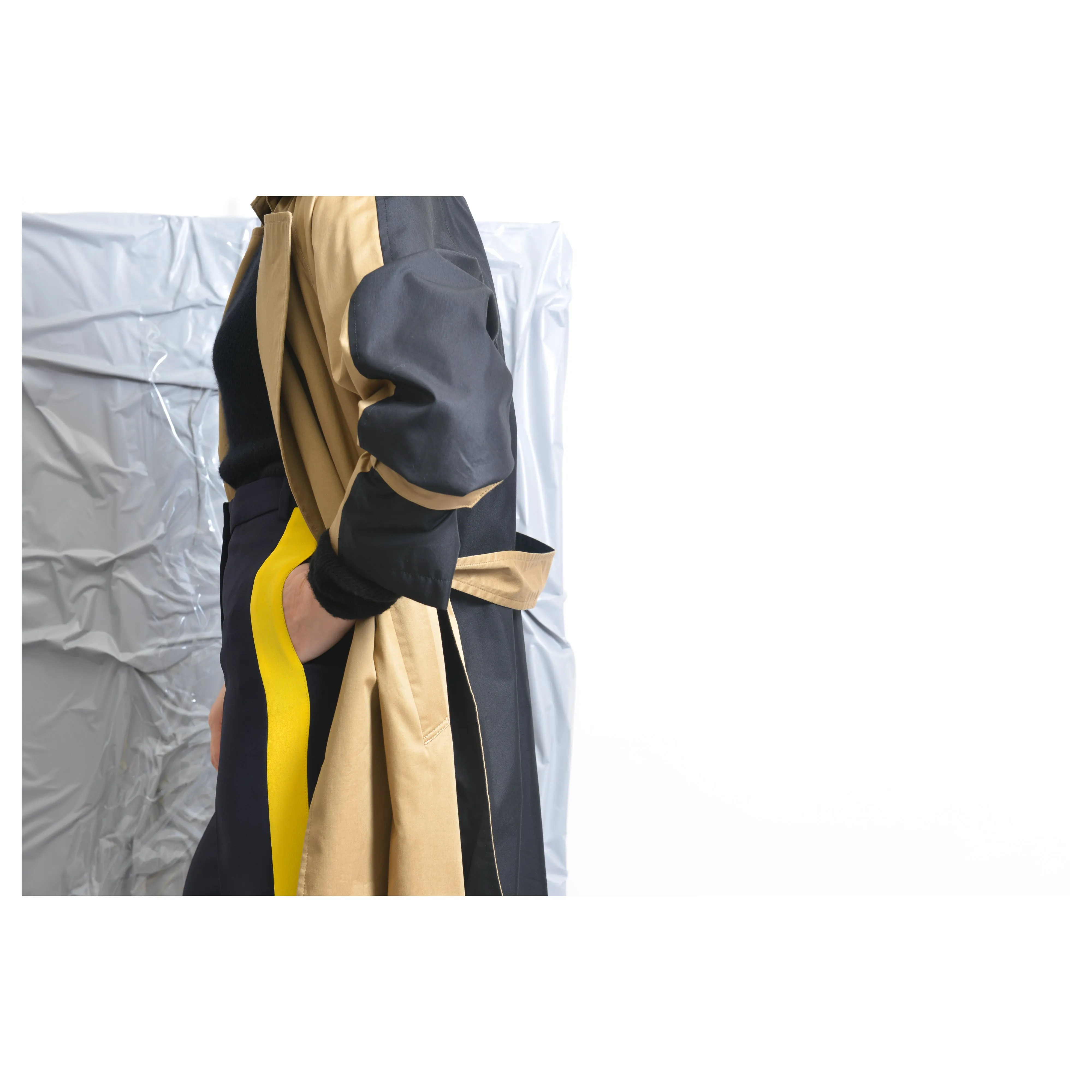 Bicolor Trench Coat