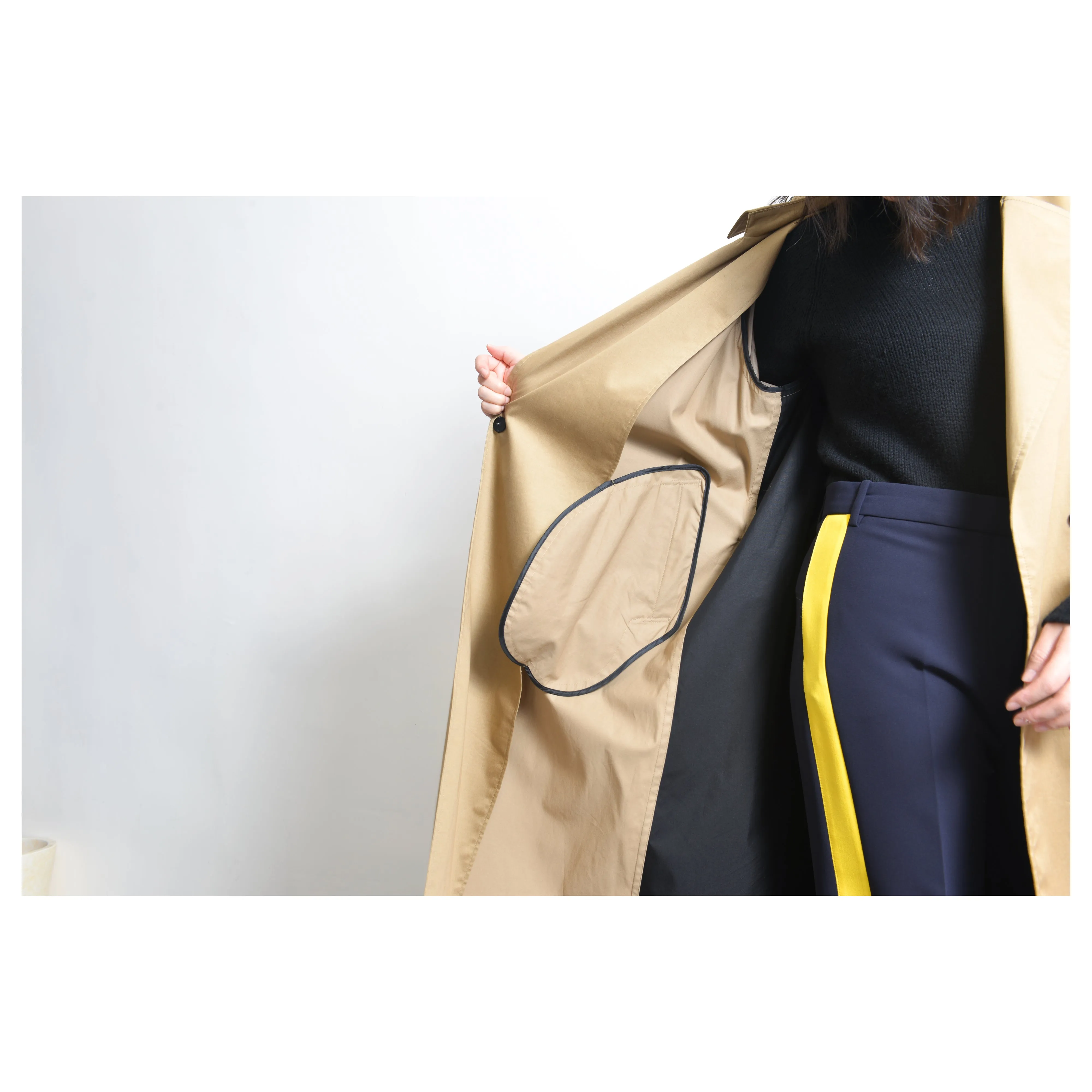 Bicolor Trench Coat