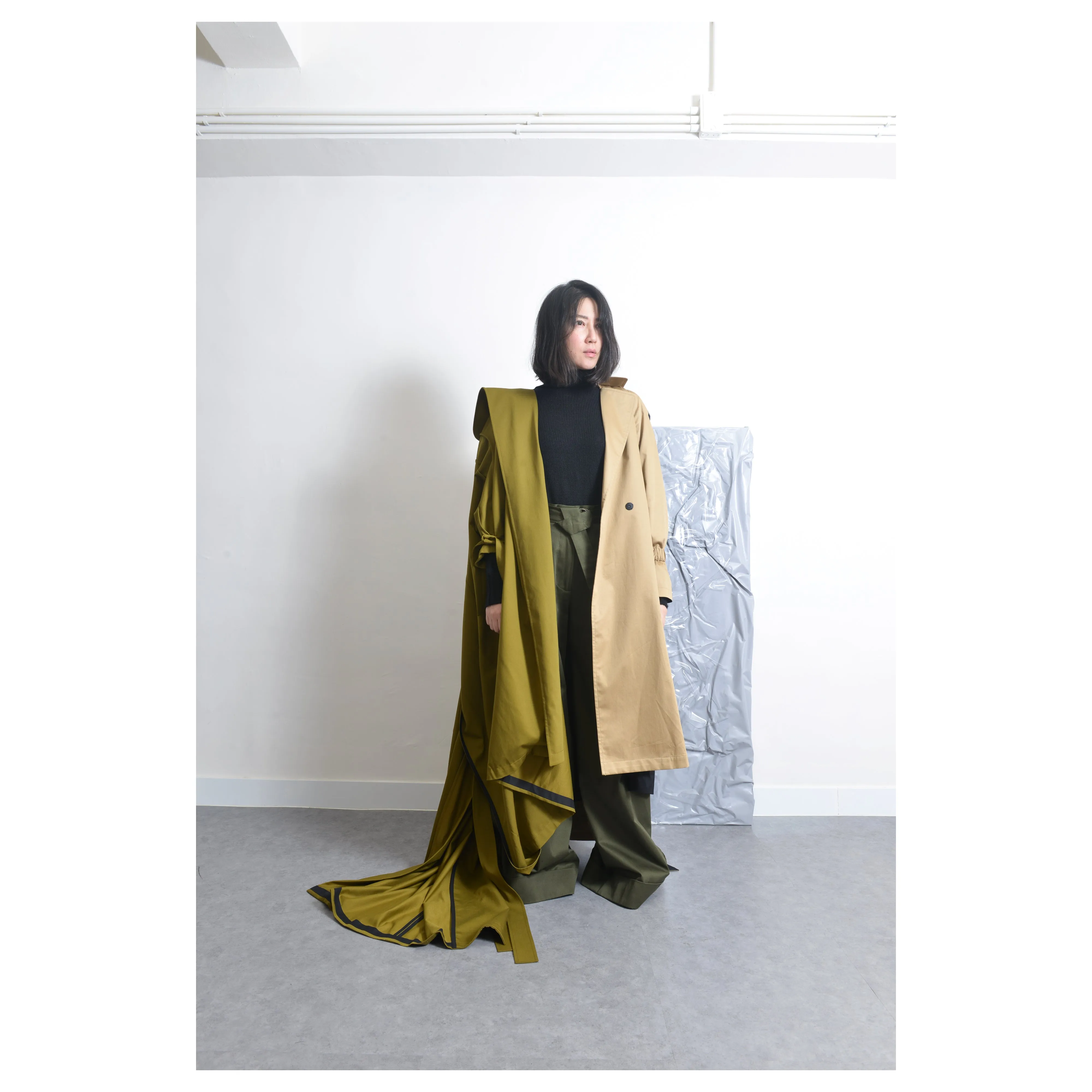 Bicolor Trench Coat