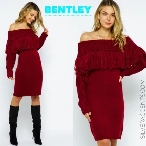 Blue B BENTLEY FoldOver Fringe Sweater Dress