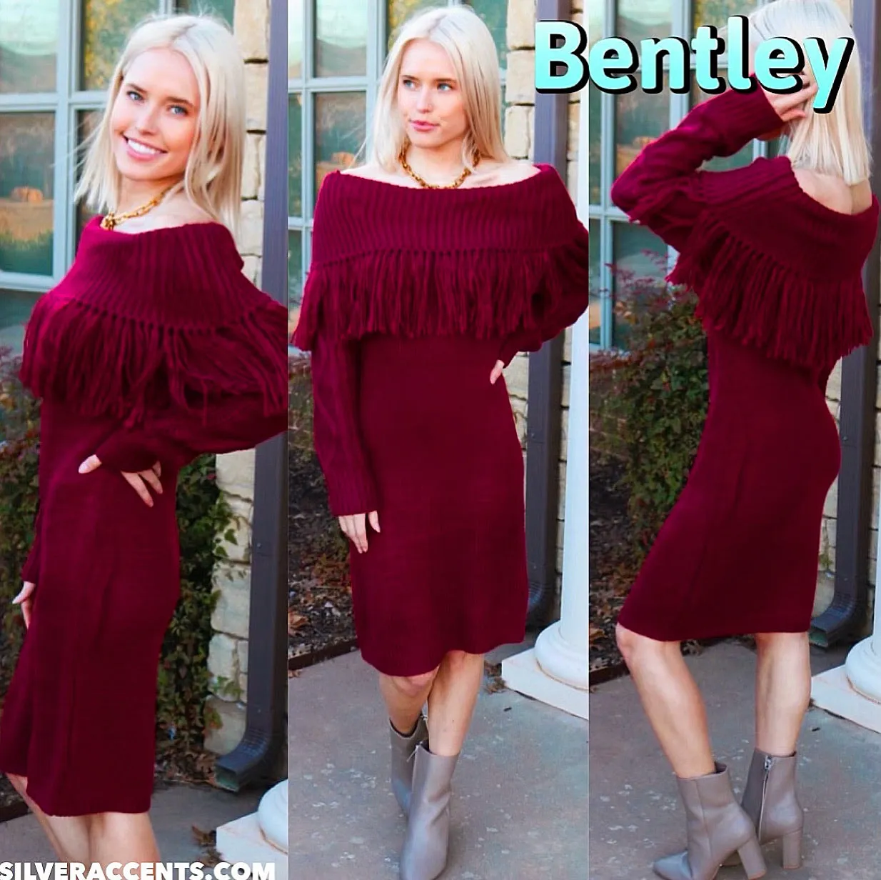 Blue B BENTLEY FoldOver Fringe Sweater Dress