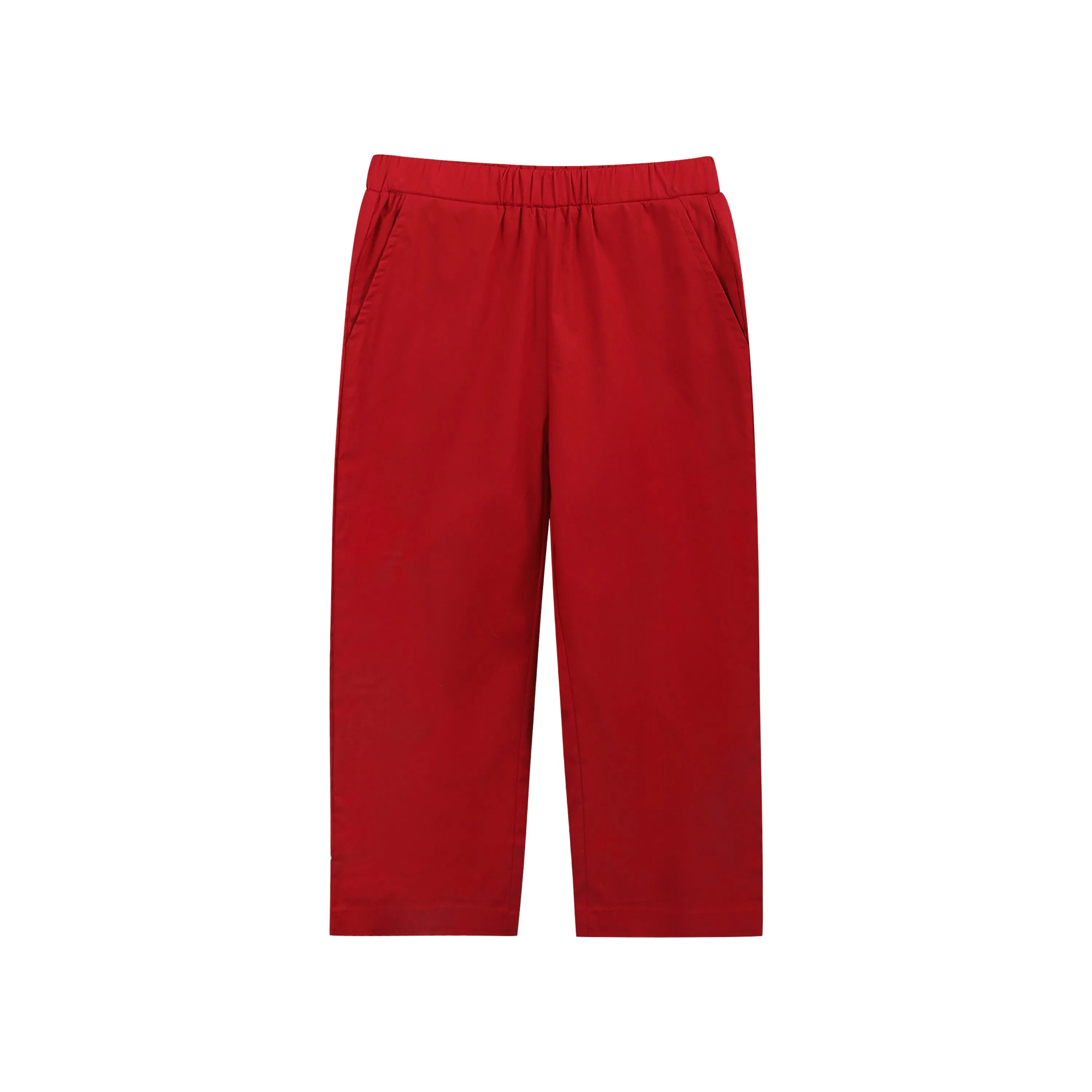 Boys White Christmas Smocked Shirt and Red Corduroy Pants Set