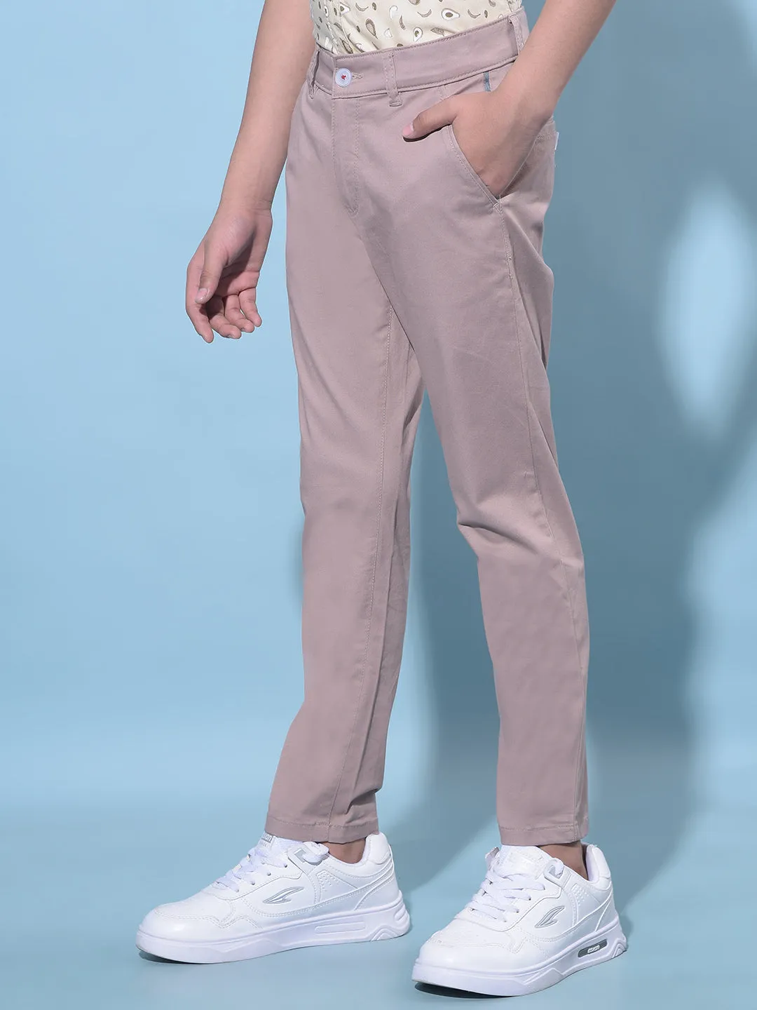 Brown Cotton Chinos Trousers