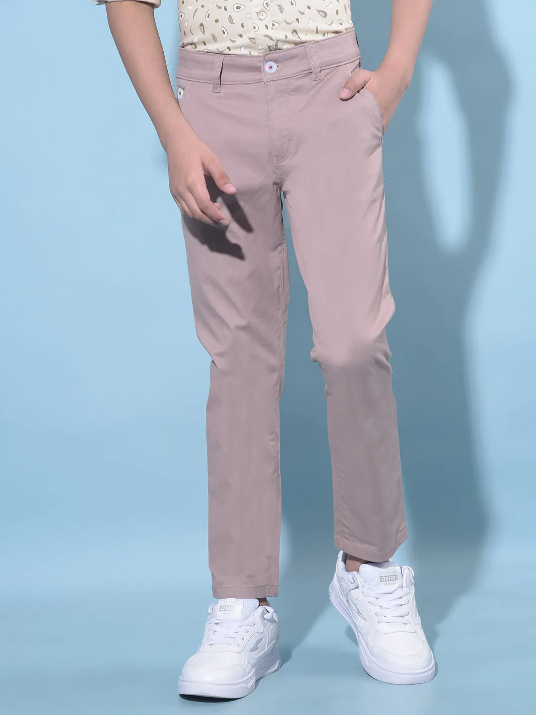 Brown Cotton Chinos Trousers