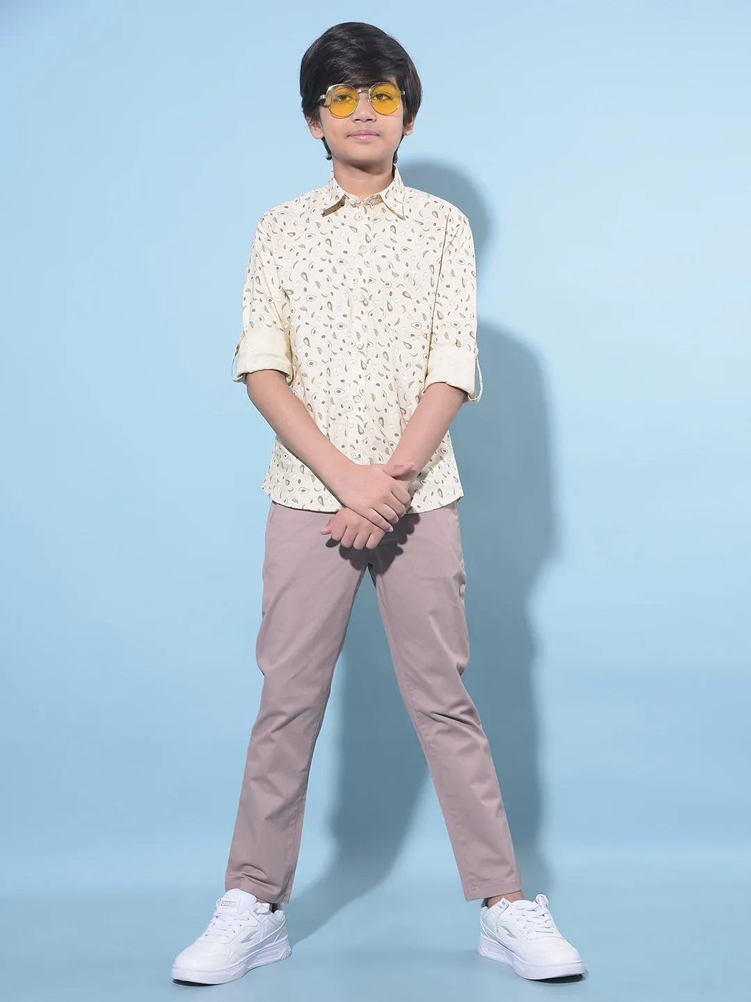 Brown Cotton Chinos Trousers