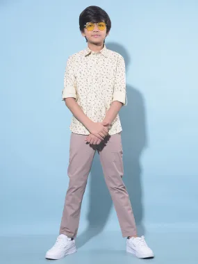 Brown Cotton Chinos Trousers