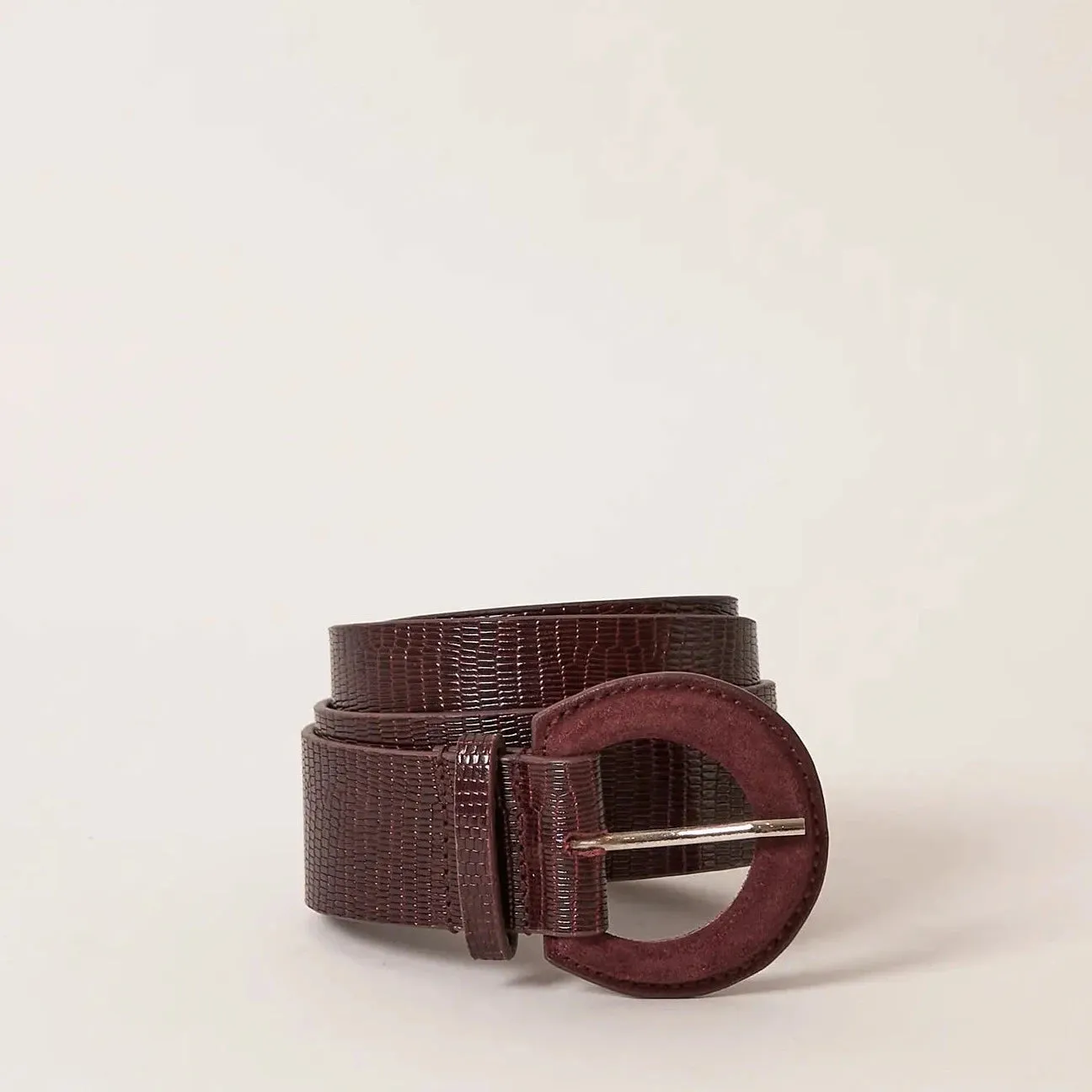 Burgundy leather belt