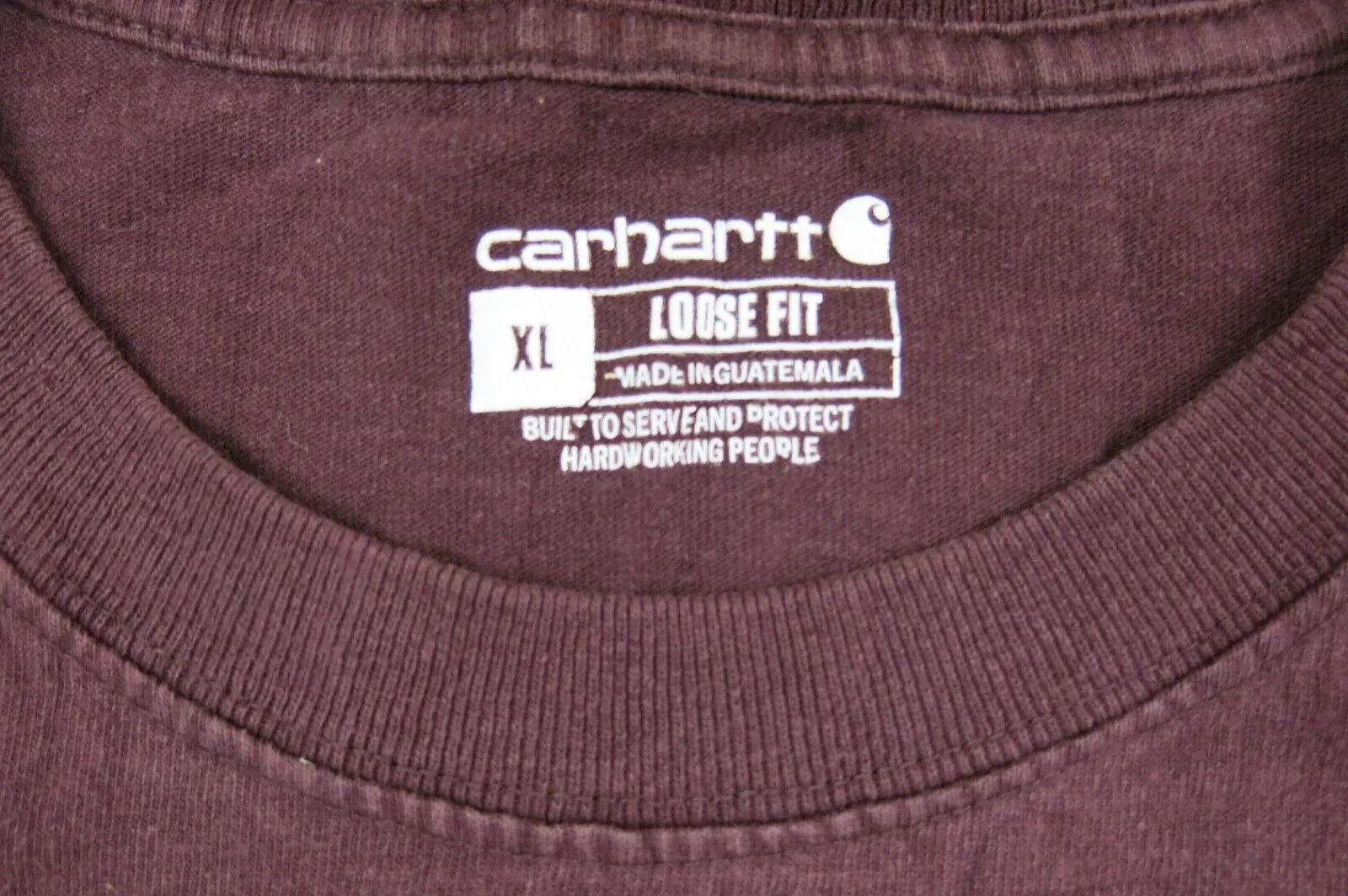 Carhartt Shirt Mens XL Red Crew Neck Tee Short Sleeve Loose Fit Logo Casual
