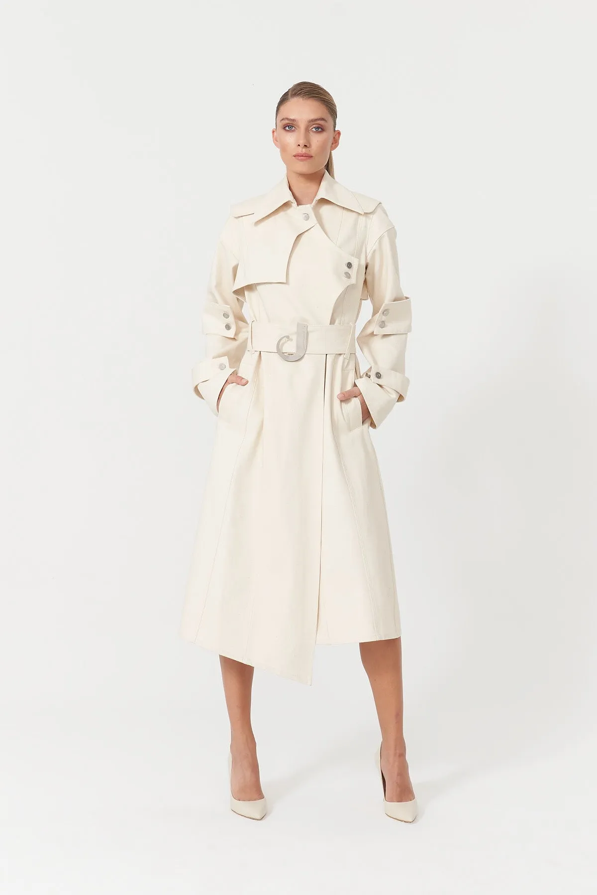 Chaby Ivory Trench Coat