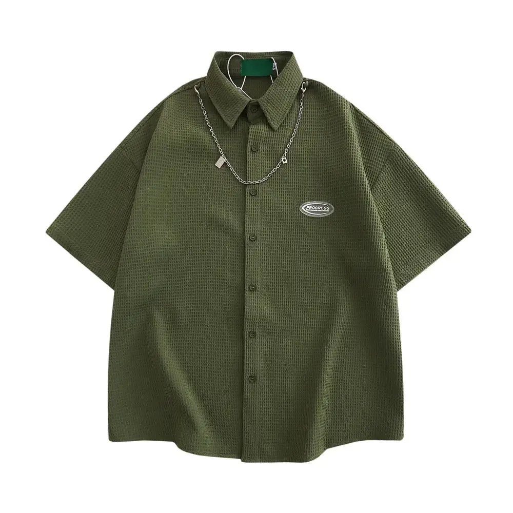 Chained Elegance Waffle Shirt