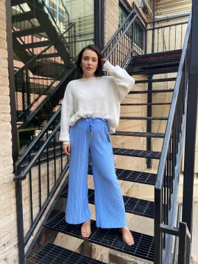 Charlie Chambray Blue Pleated Pants