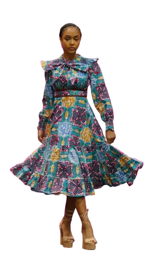 Colourful African Print Dress