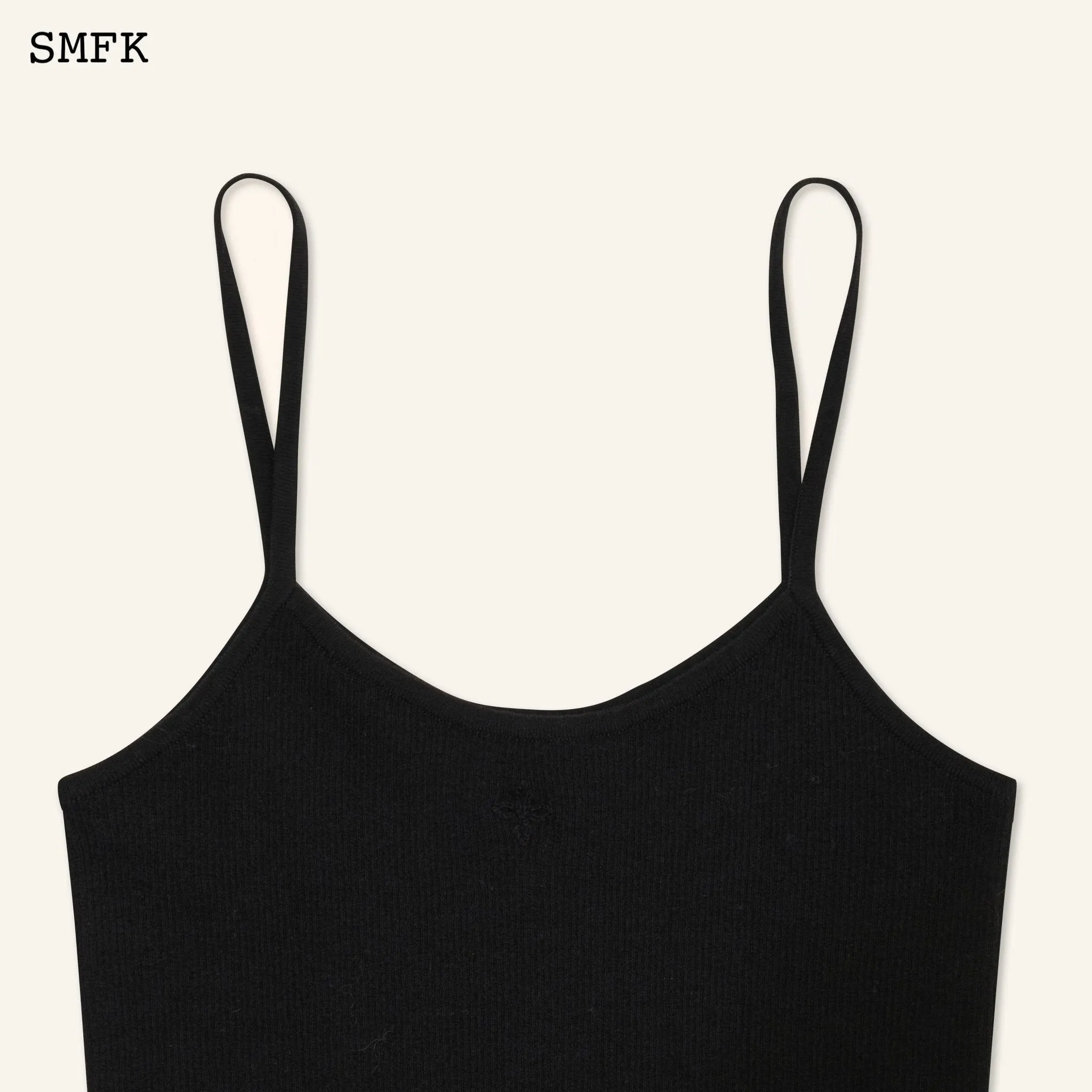 Compass Cross Classic Knitted Vest Top Black
