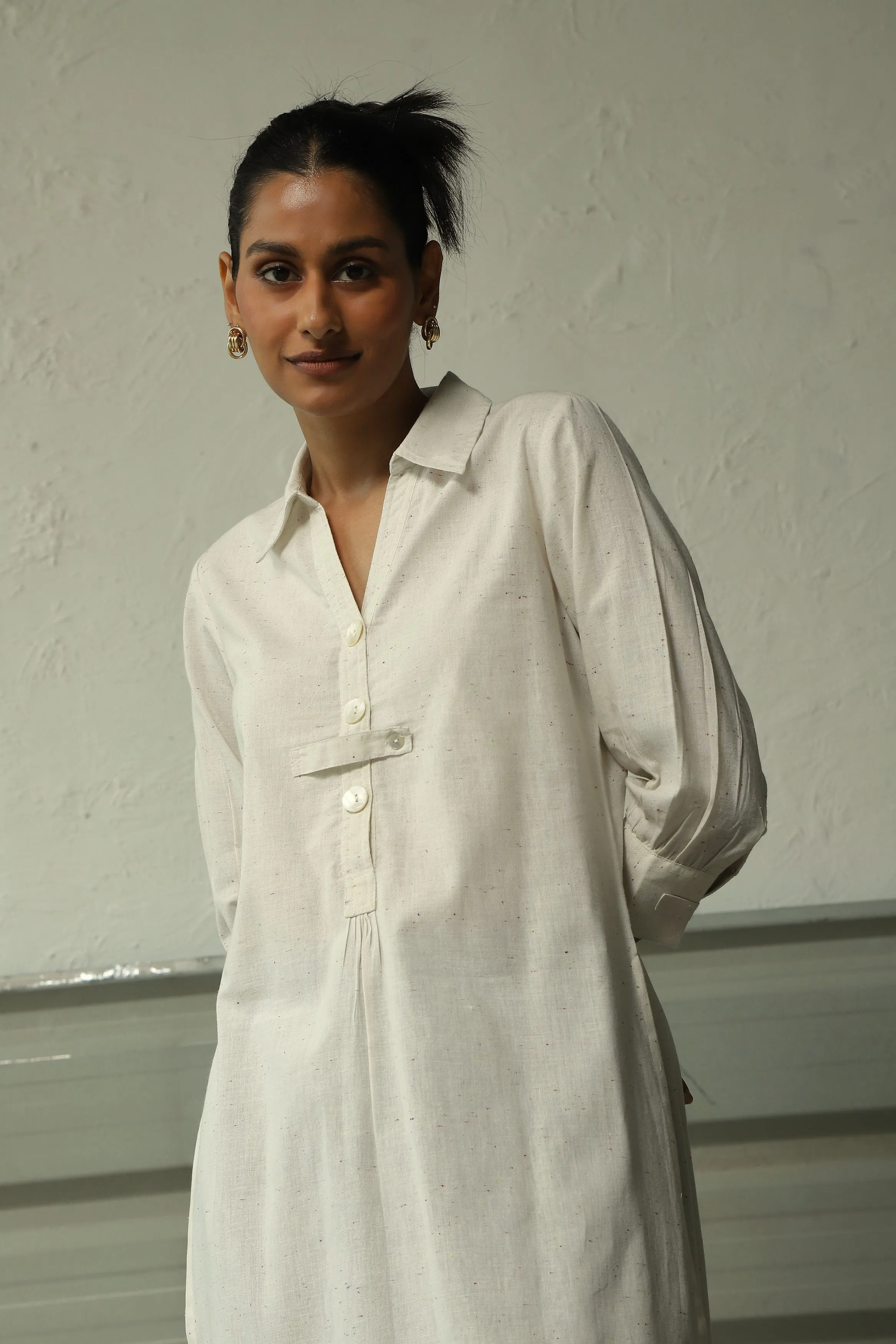 Confetti Off-white Side Slit Tunic