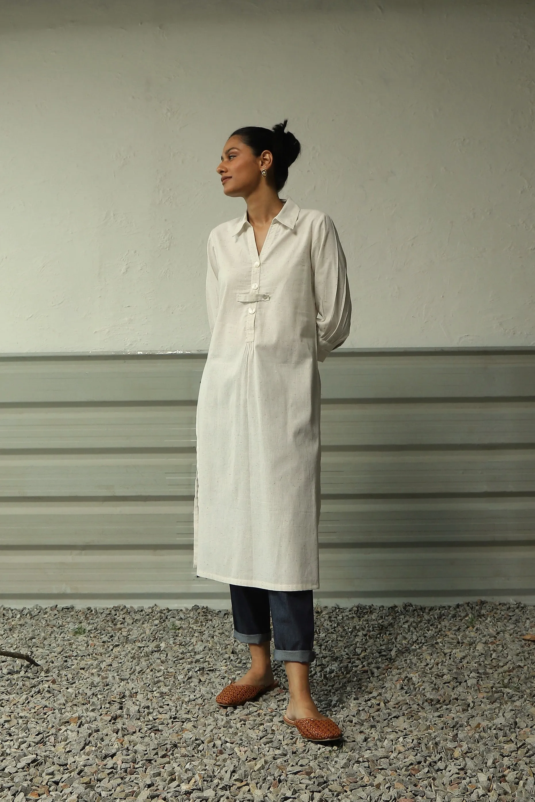 Confetti Off-white Side Slit Tunic