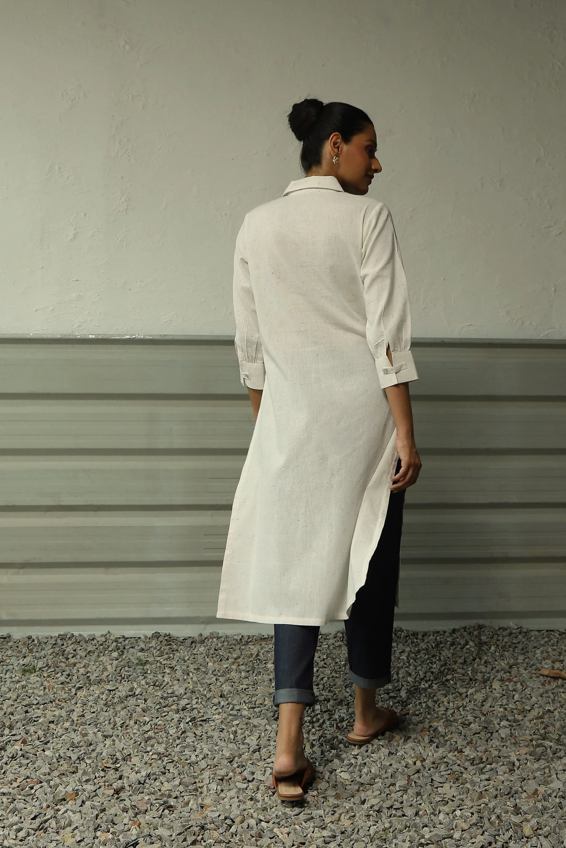 Confetti Off-white Side Slit Tunic
