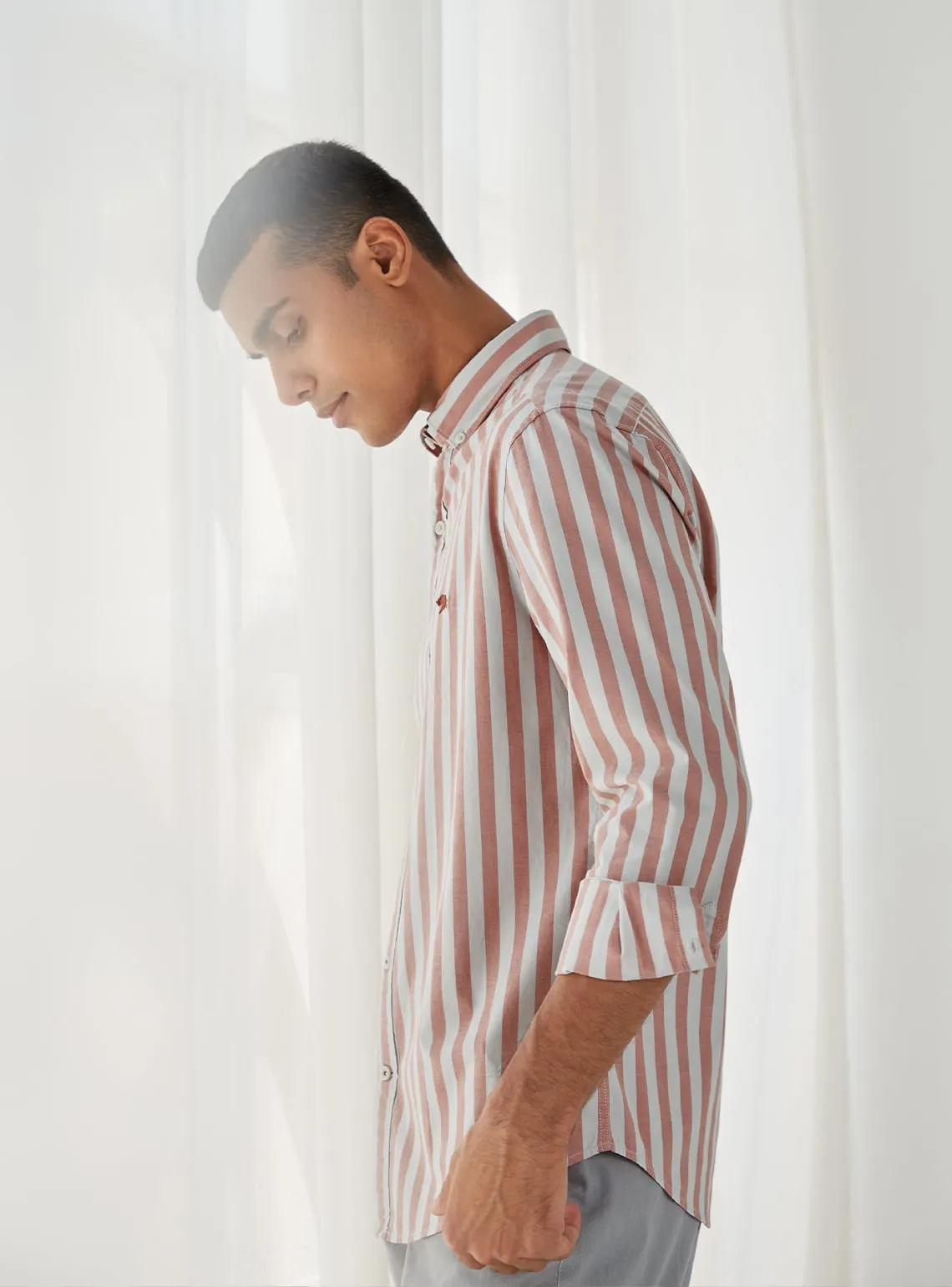 Coral Rift Stripe Shirt
