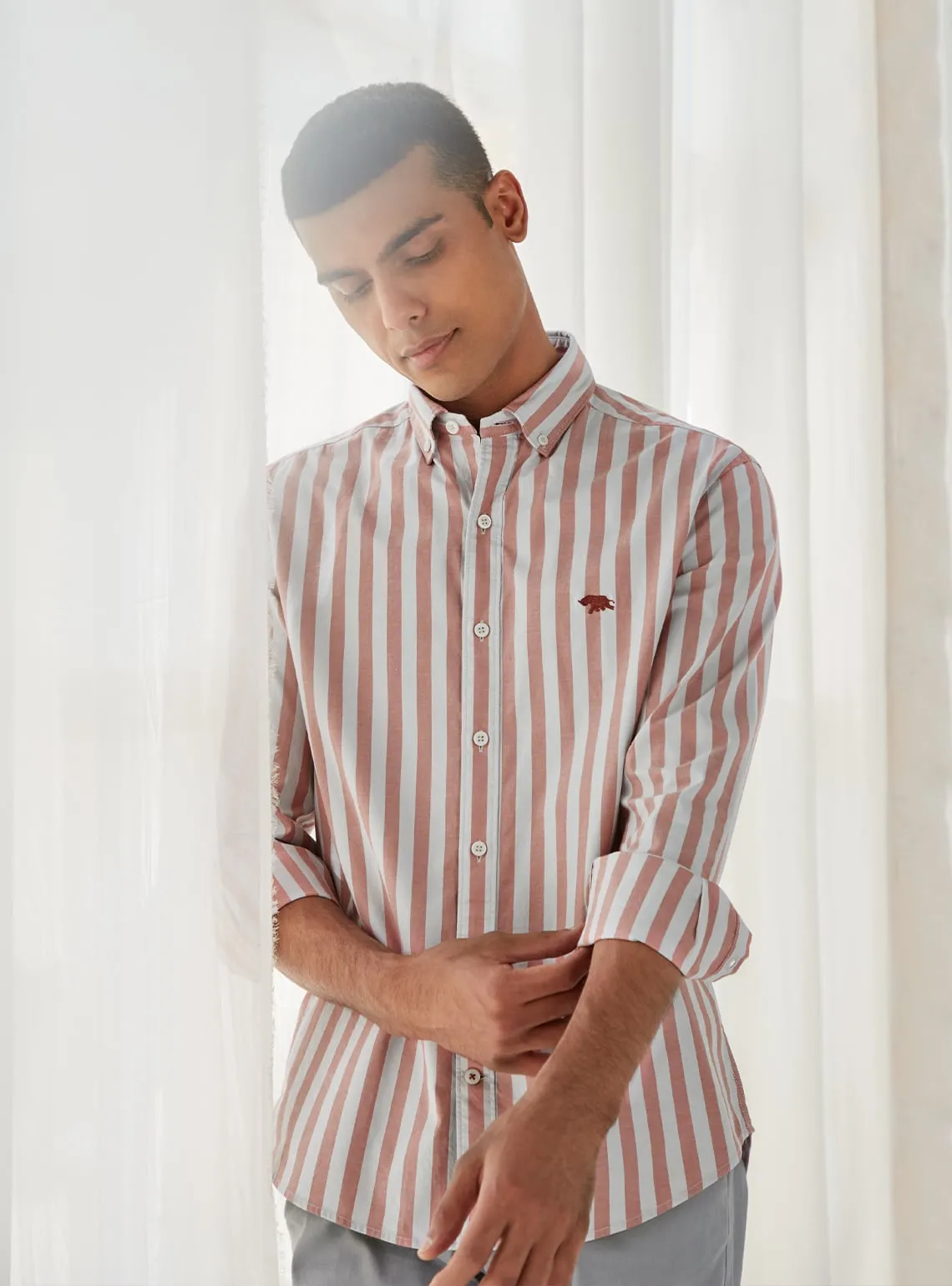 Coral Rift Stripe Shirt